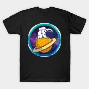 Astronaut Sleeping on Saturn T-Shirt